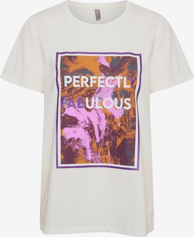 CULTURE T-shirt 'Gith Fabulous' i orkidé / mörklila / mörkorange / off-white, Produktvy