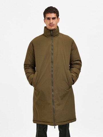 Manteau mi-saison SELECTED HOMME en vert : devant