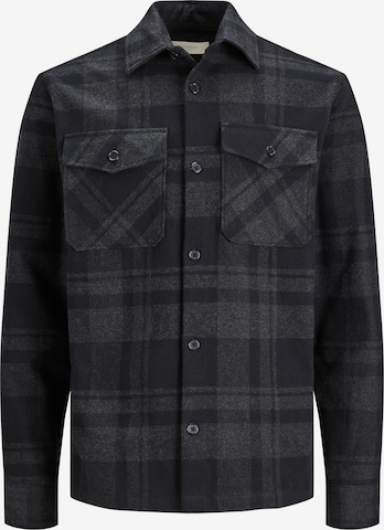 JACK & JONES Button Up Shirt 'ROY' in Grey: front