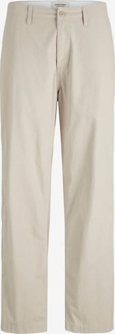 JACK & JONES Wide leg Trousers in Beige: front