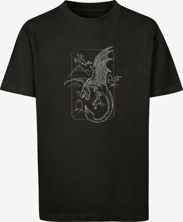 T-Shirt 'Harry Potter Dragon Line Art' F4NT4STIC en noir : devant