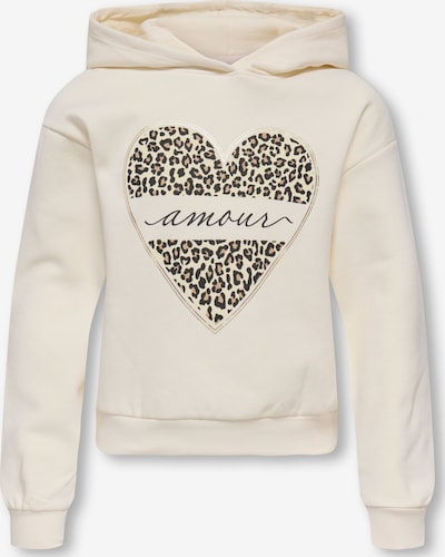 ONLY GIRLS Sweater majica 'KOGCooper' veličine 110-116 u sivkasto bež / crna / prljavo bijela, Pregled proizvoda