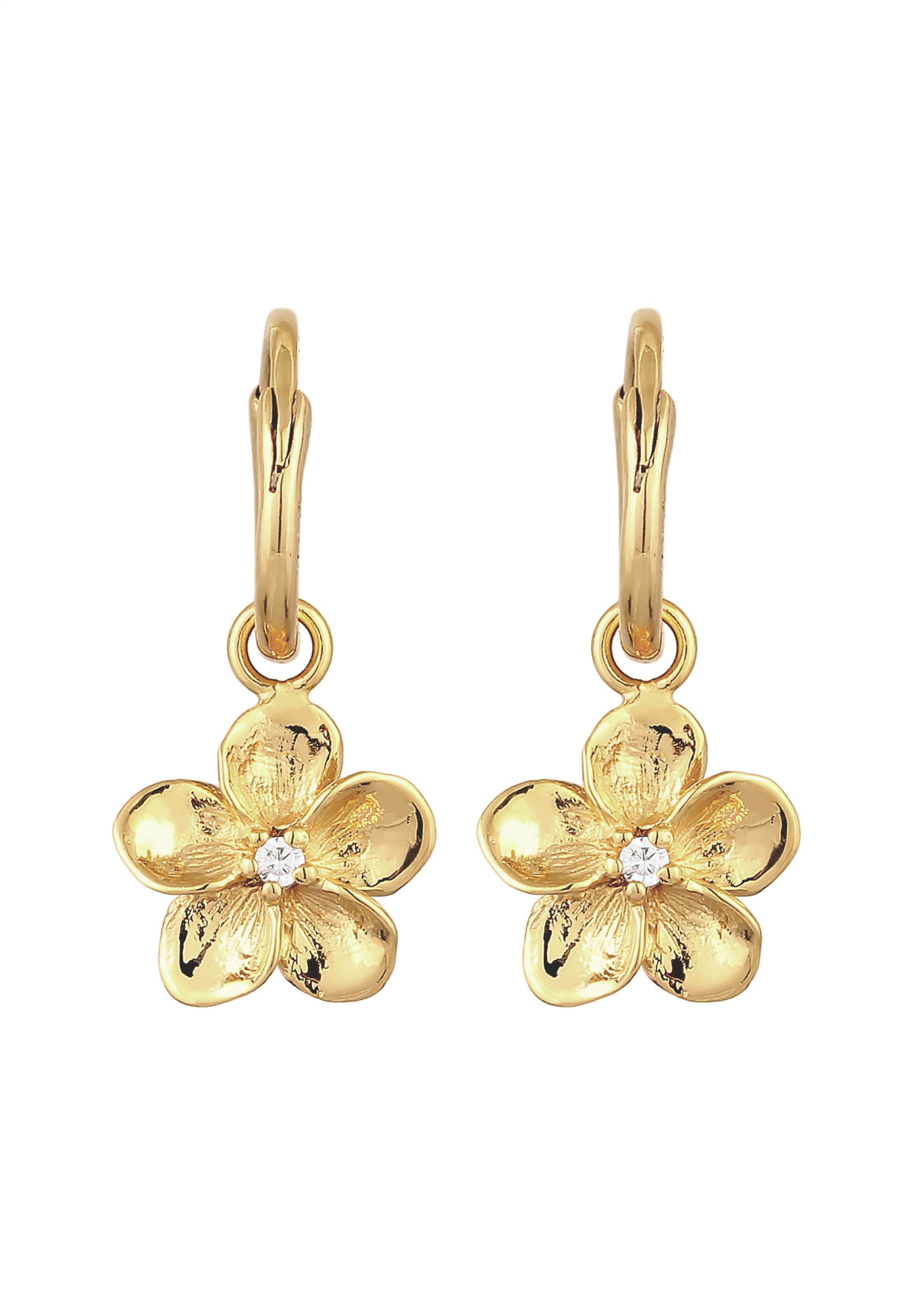 ELLI Ohrringe 'Frangipani' in Gold: Vorderseite