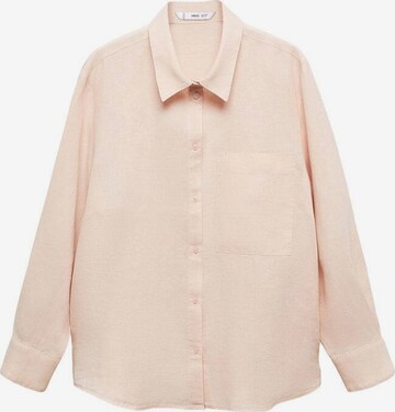 MANGO Blouse 'Lino' in Pink: front