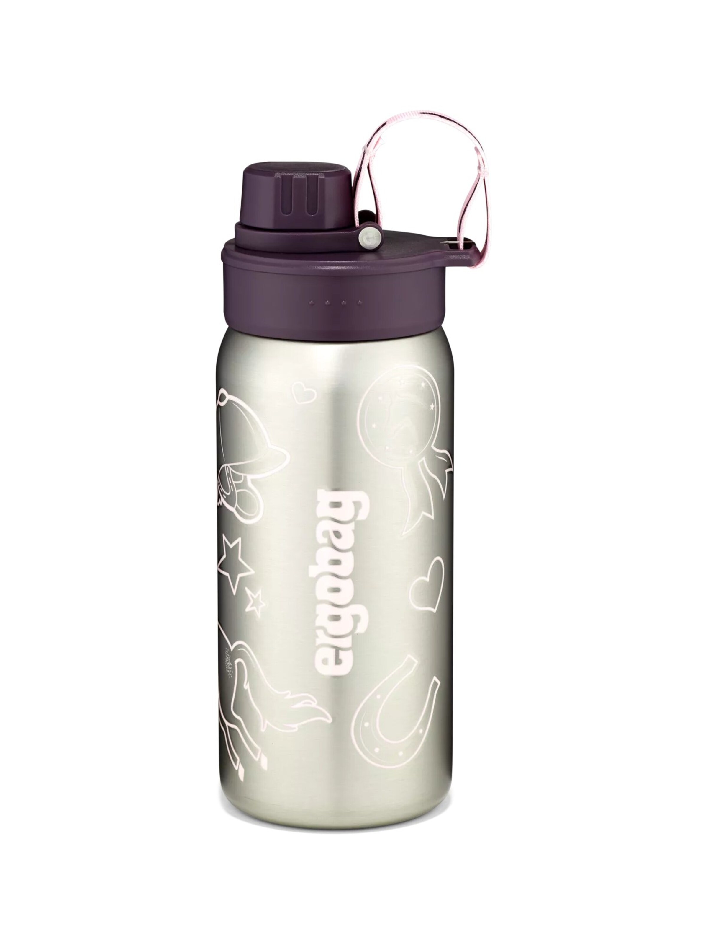 ergobag Drinking Bottle 'Trinkflasche Edelstahl Trinkflasche' in Purple: front