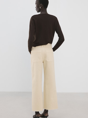 Wide leg Jeans 'CATHERIN' de la MANGO pe bej