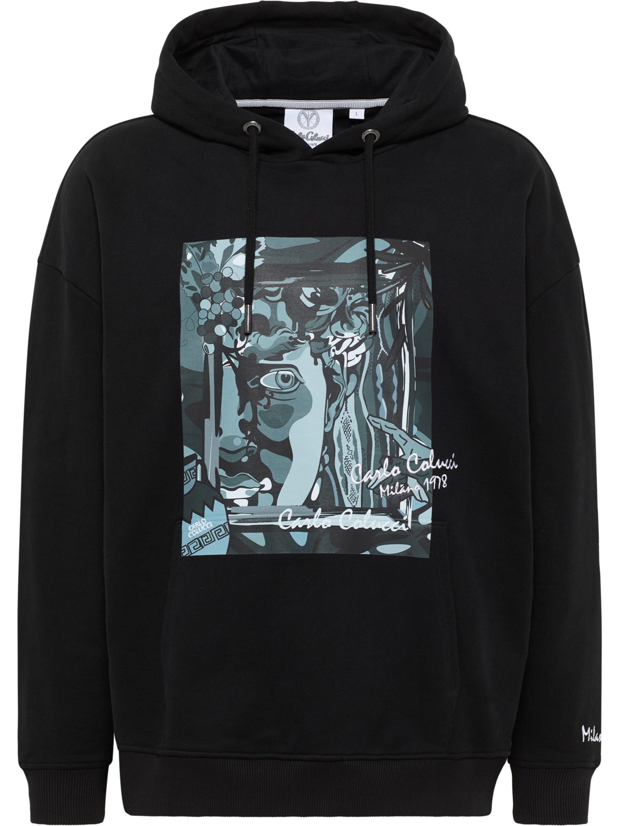 Carlo Colucci Sweatshirt ' De Val ' in Black: front