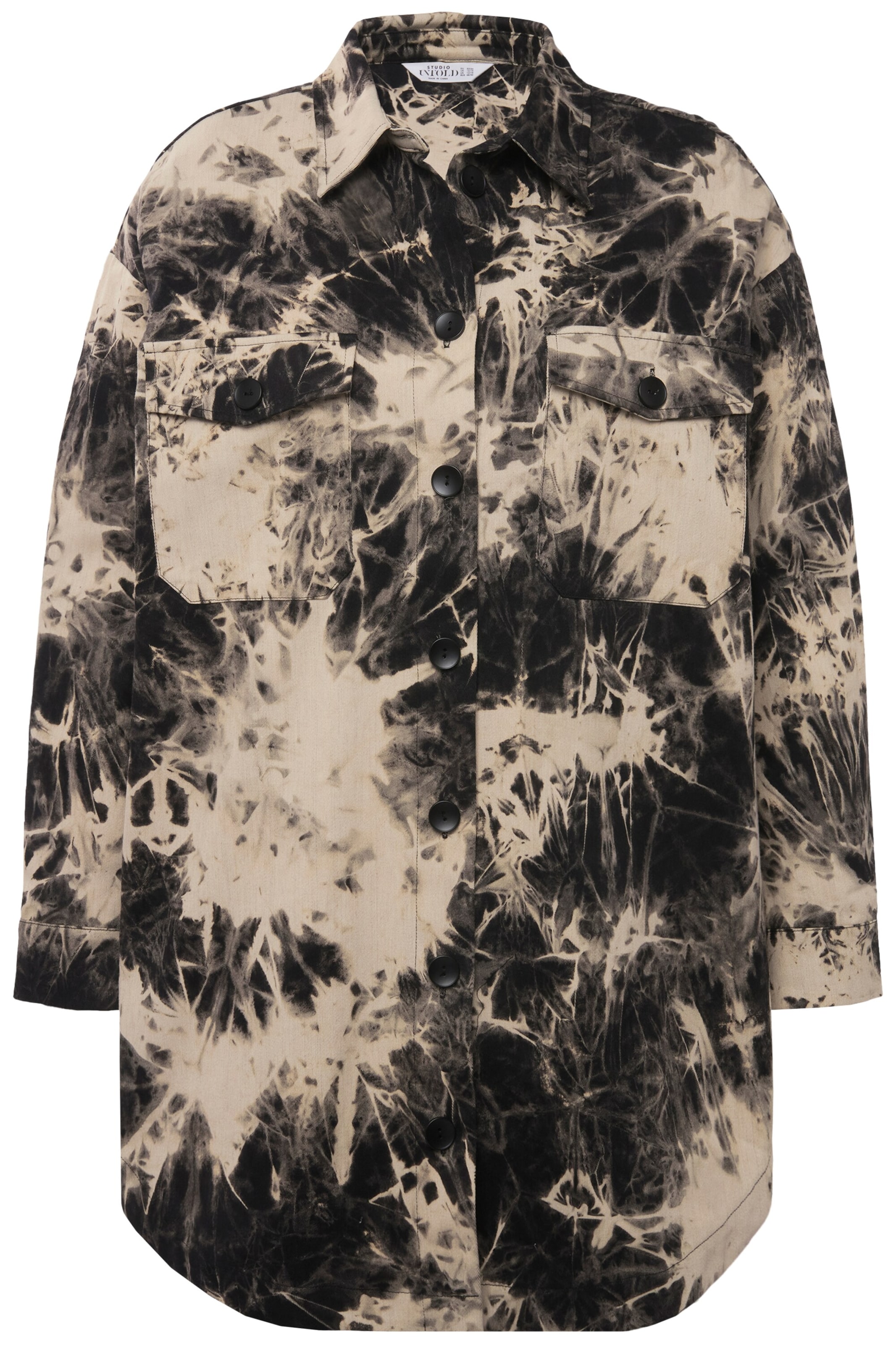 Studio Untold Regular fit Overhemd in Zwart: voorkant