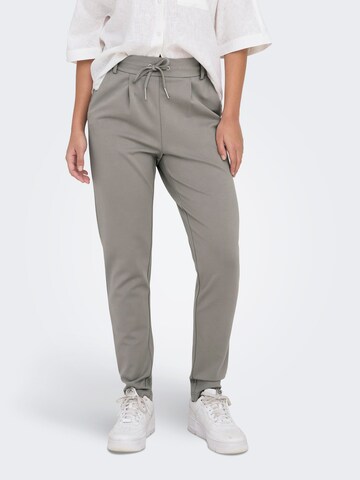 ONLY Slim fit Pleat-Front Pants 'Poptrash' in Grey: front