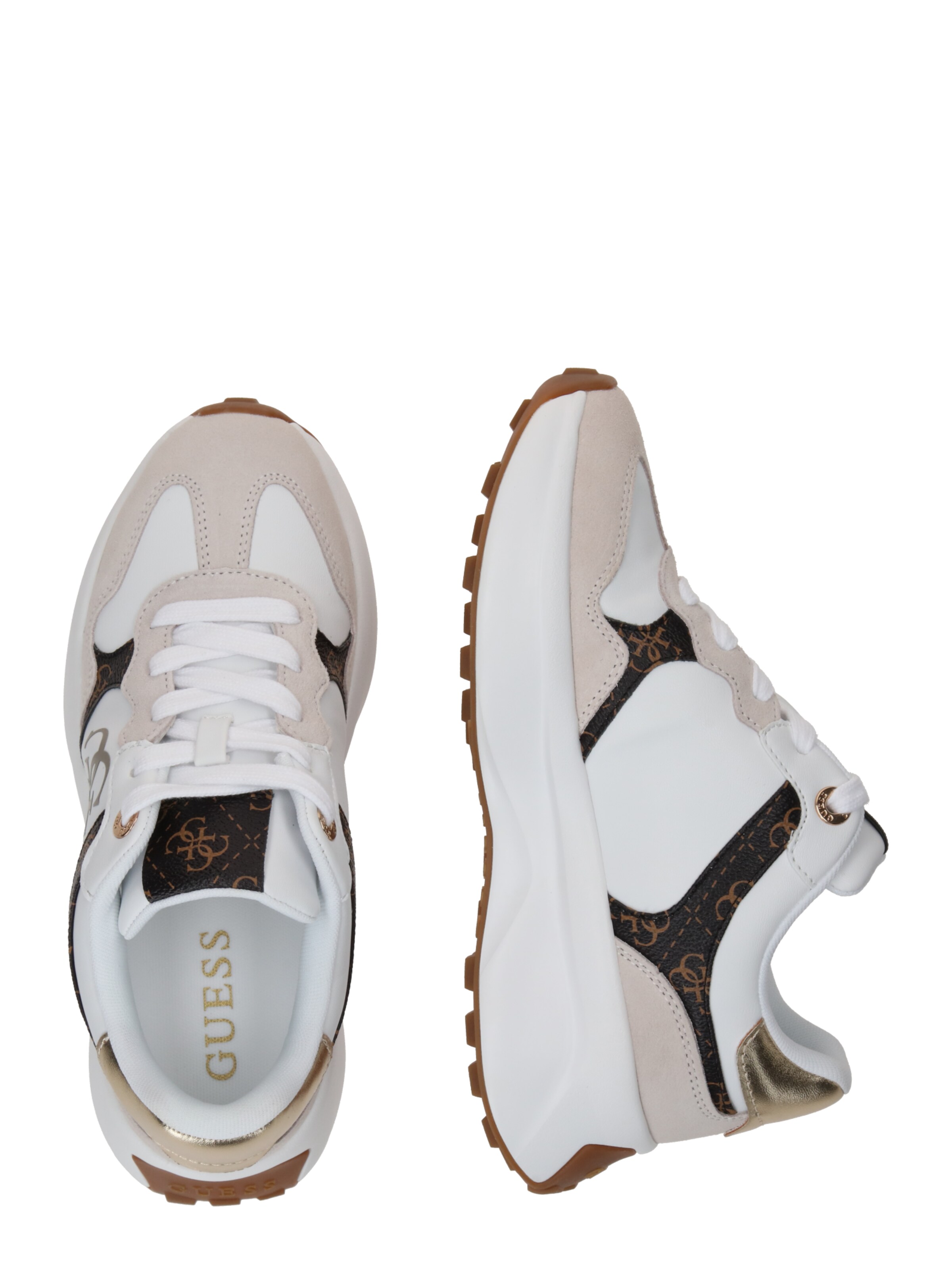 Baskets basses 'Luckei' GUESS en blanc