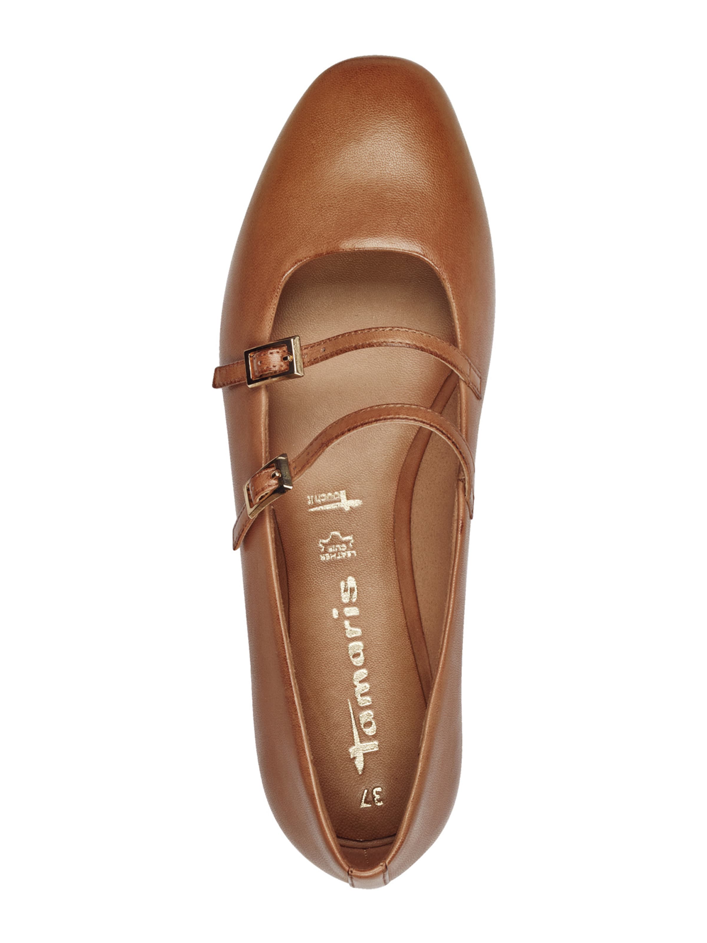 Tamaris Ballet Flats with Strap in Brown