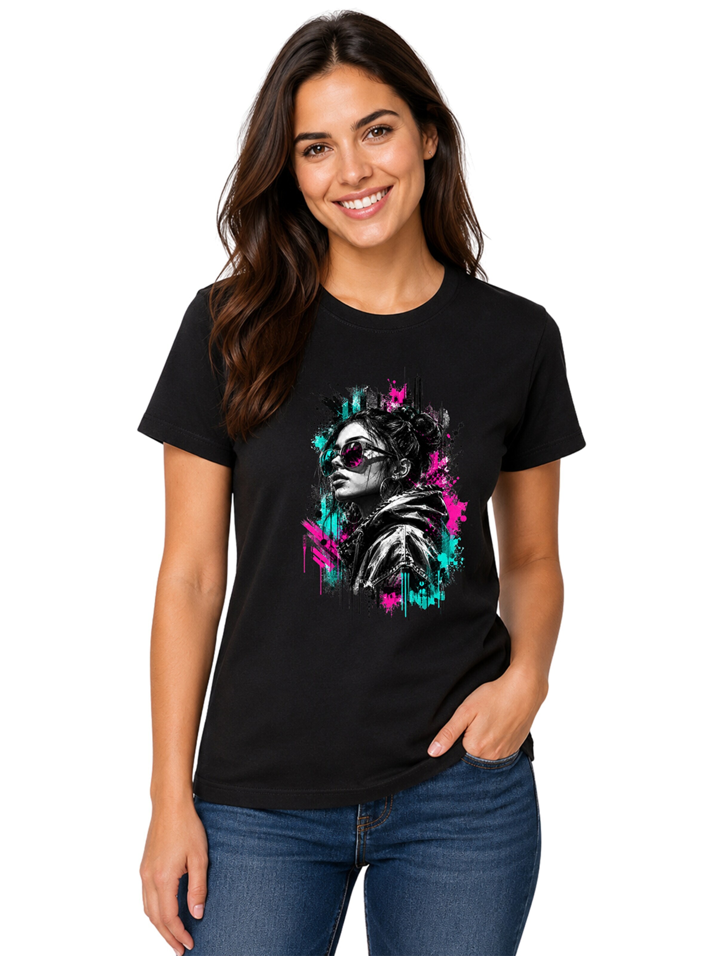 Printdistrict.dk T-shirt 'Digital Silence' i svart