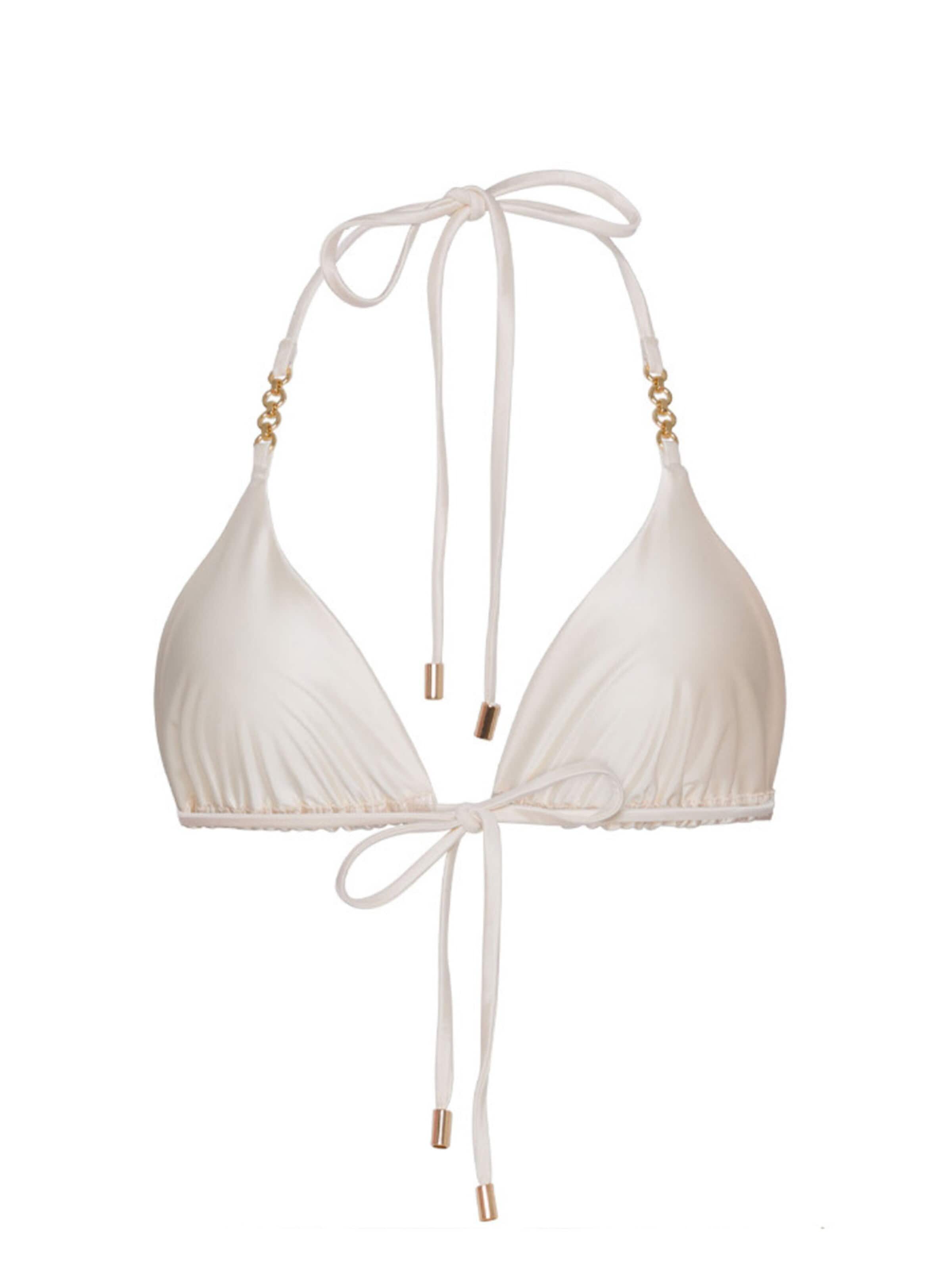 Anse Victorin Triangle Bikini Top 'Sophia' in Beige: front