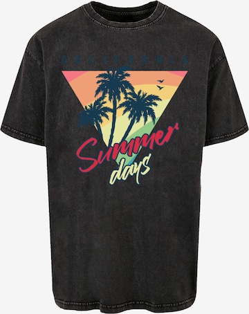 T-Shirt 'California Palmen Retro' F4NT4STIC en noir : devant