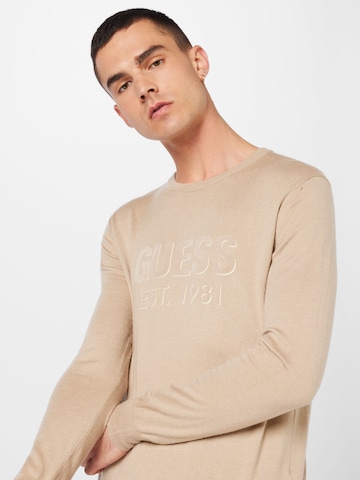 GUESS Pullover 'Gil' in Beige
