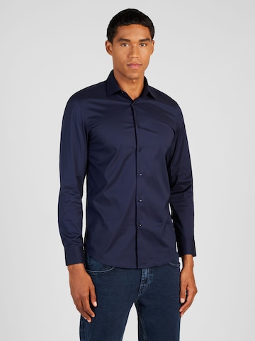 UNITED COLORS OF BENETTON Slim fit Button Up Shirt in Blue: front