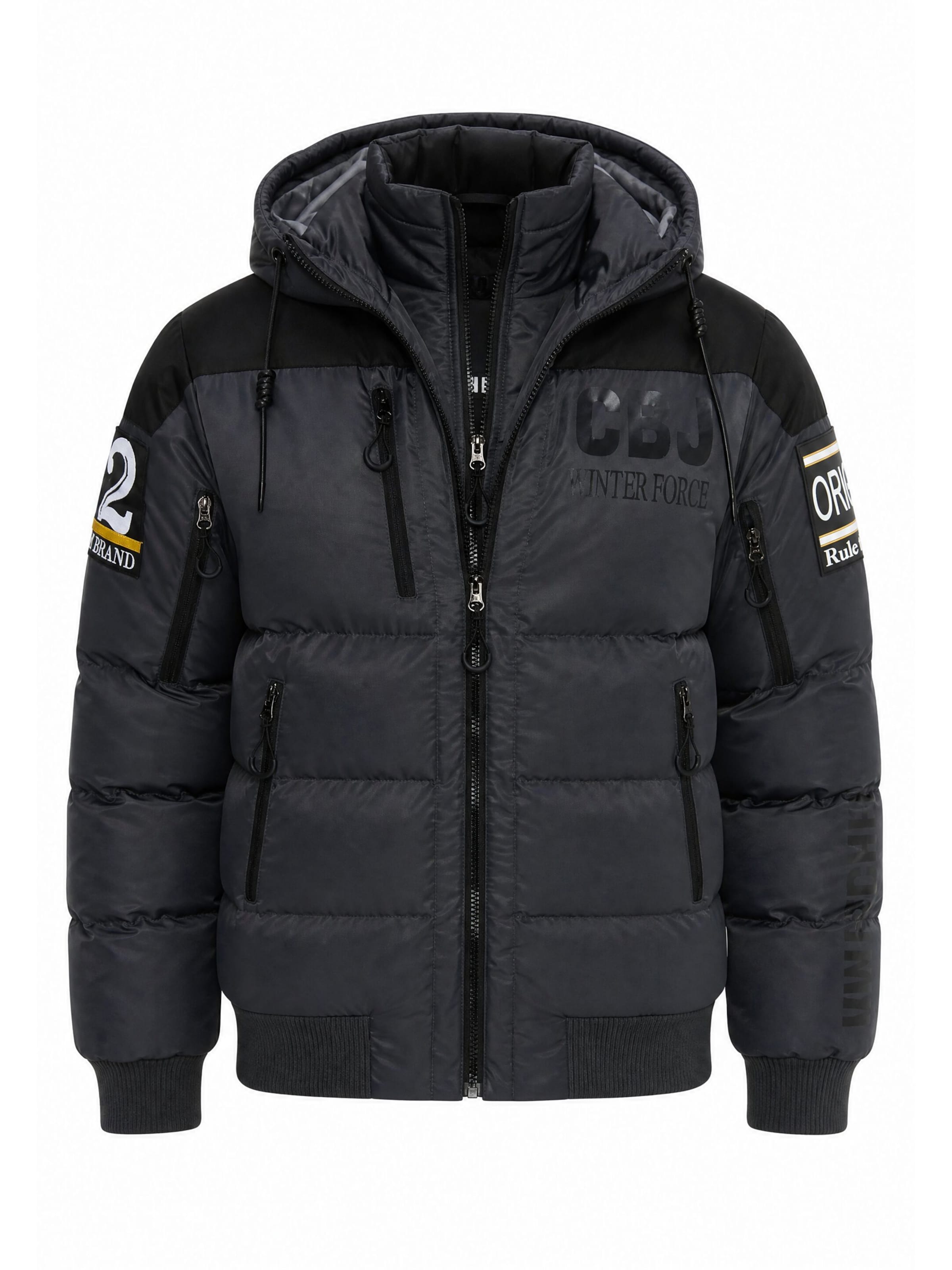 CIPO & BAXX Winterjacke Steppjacke CM233 in Grau: Vorderseite