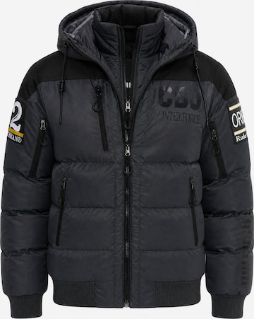 CIPO & BAXX Winterjacke Steppjacke CM233 in Grau: Vorderseite