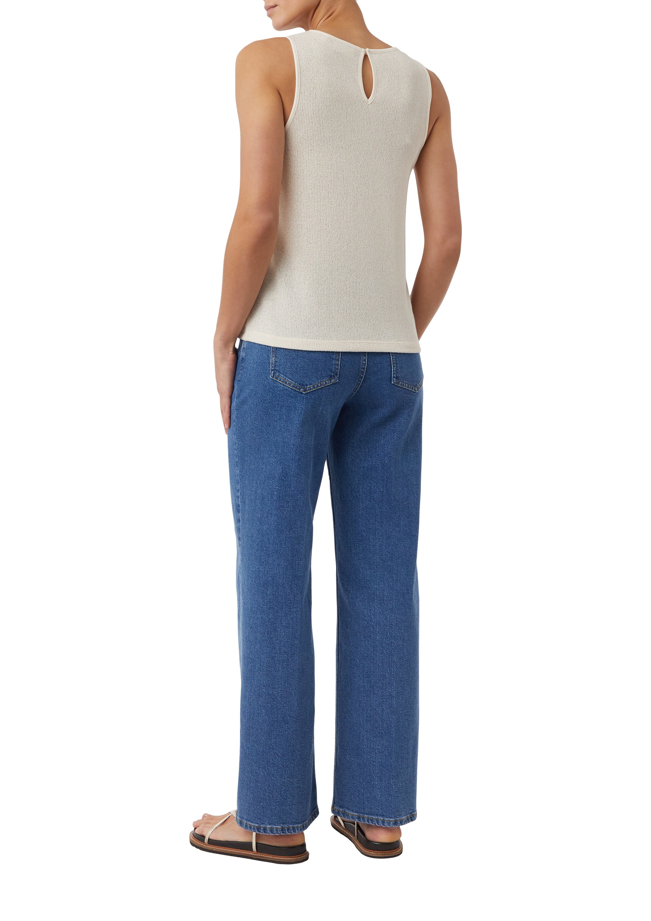 comma casual identity Knitted Top in Beige: back