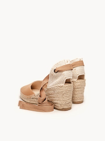 Sandalo 'Alpargata Cuña 7 cm' di Alhamas in beige