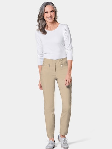 Goldner Slim fit Trousers ' LOUISA ' in Beige