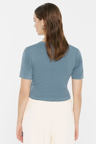 Harlem Soul CLE-O Cropped Rib Cardigan in Blau