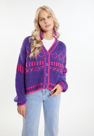 Cardigan 'Eyota' IZIA en violet : devant