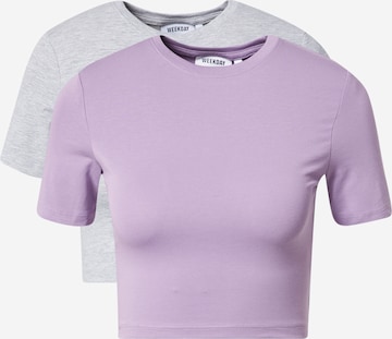 WEEKDAY T-Shirt in Grau: predná strana