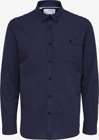 SELECTED HOMME Button Up Shirt 'Reil' in Blue: front