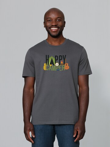 Watapparel Shirt 'Happy Camper' in Grey: front