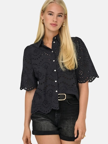 ONLY Bluse 'ONLY ONLVALAIS S/S SHIRT WVN NOOS CAMICIA'‌‌‌‌‌‌‌‌‌‌ in Schwarz