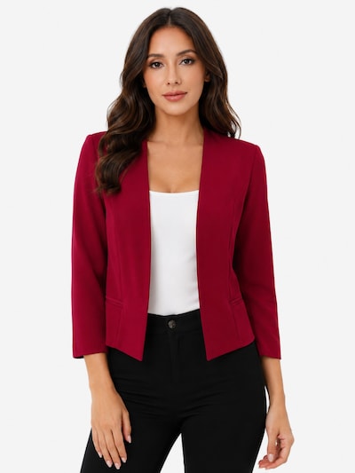 KoJooin Blazer '3/4 Arm Blazer für Damen Kurz Cardigans Elegant Sommer Business Jacke Open Front Strickjacken' in 44 in weinrot, Produktansicht