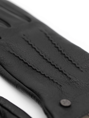 Hand Gewand by Weikert Full finger gloves 'JESS - Ziegeleder Kaschmir Fütterung' in Black