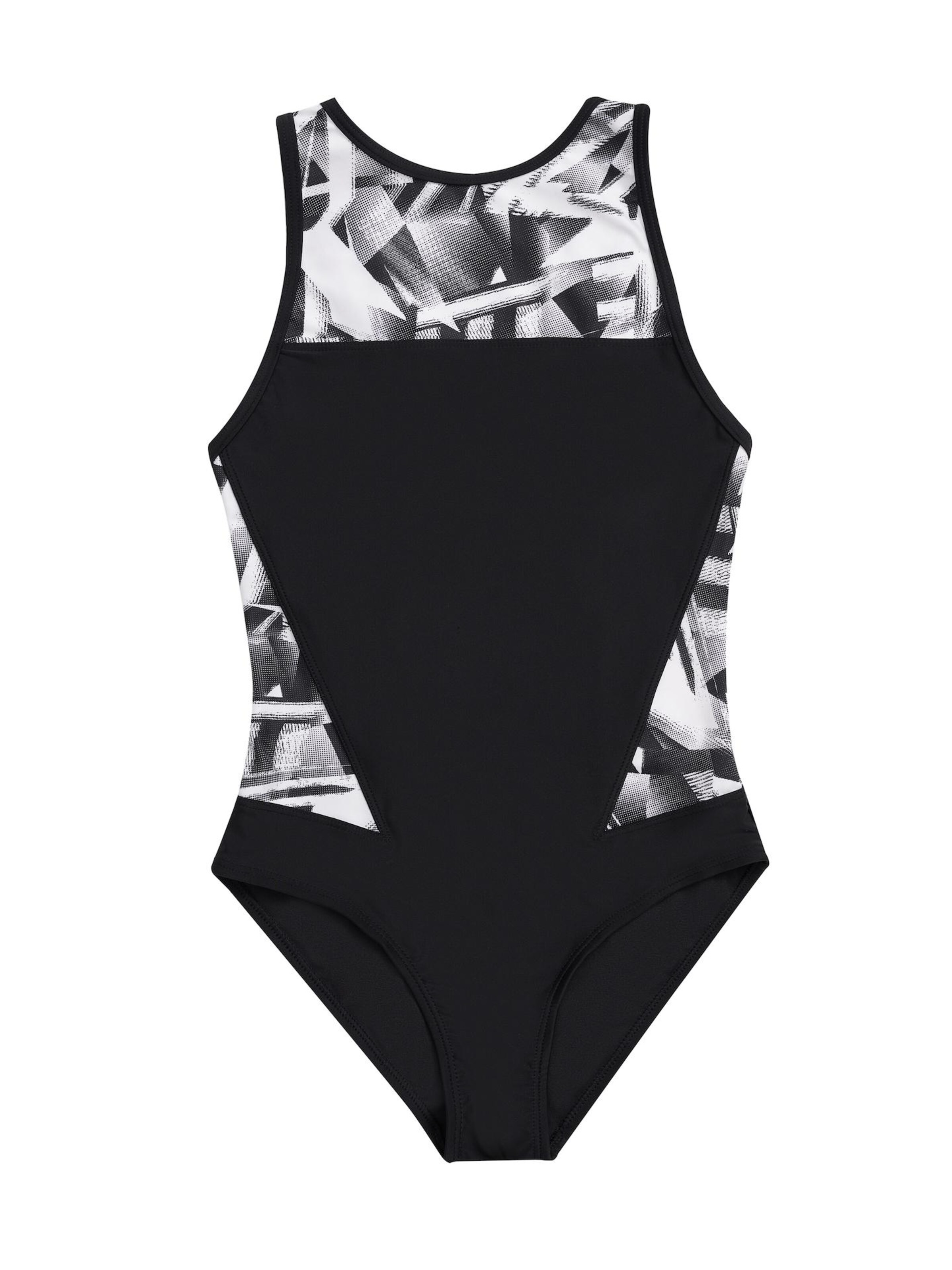 La V Swimsuit in Black: front