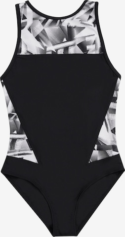 La V Swimsuit in Black: front