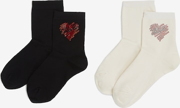 Karl LagerfeldČarape 'HEART' - crna boja: prednji dio