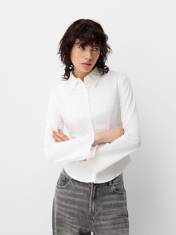 Camicia da donna di Bershka in bianco: frontale
