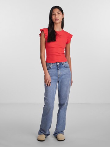 PIECES T-Shirt 'TEGAN' in Rot