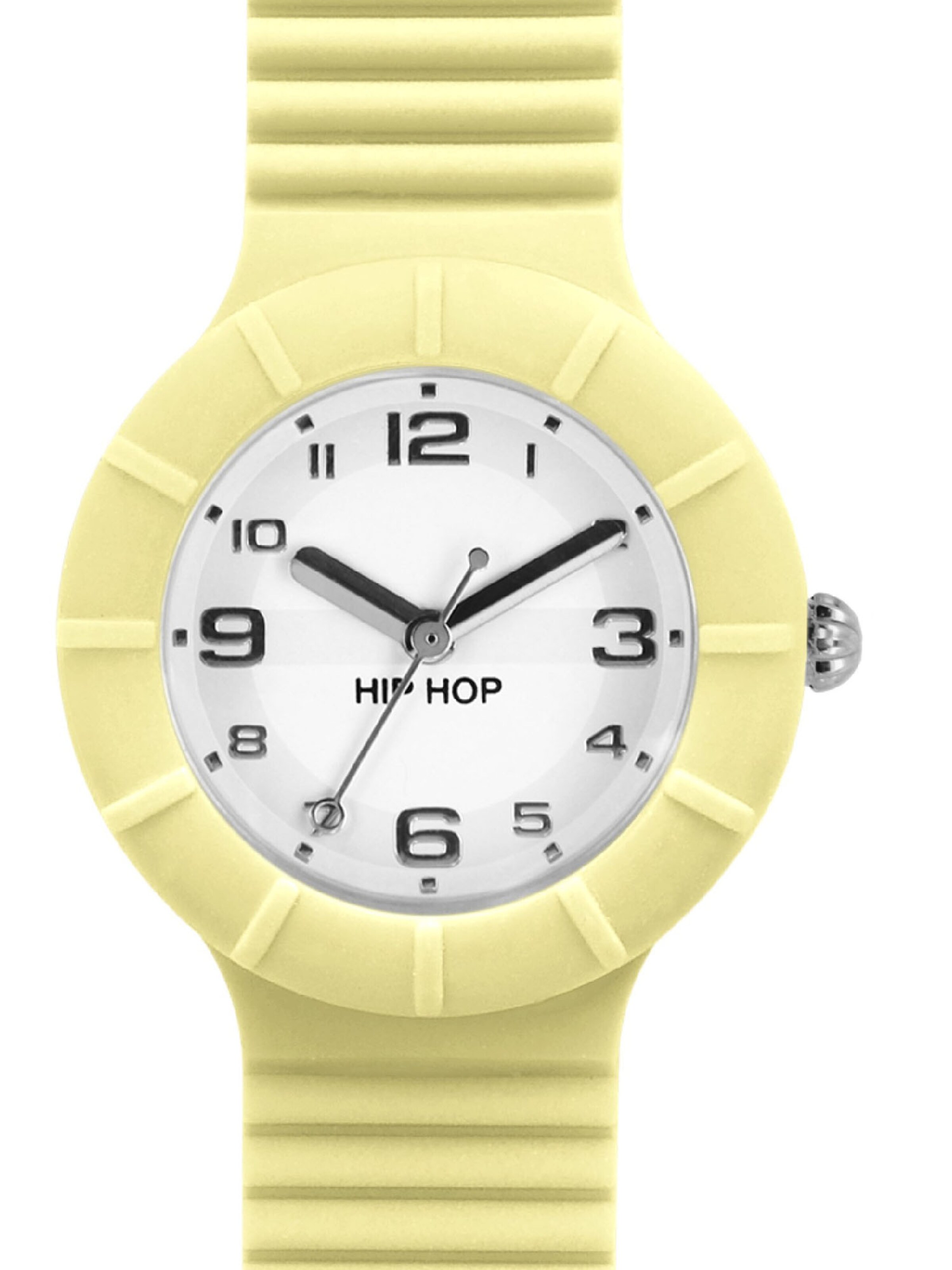 Hip Hop Uhr in Gelb: Vorderseite