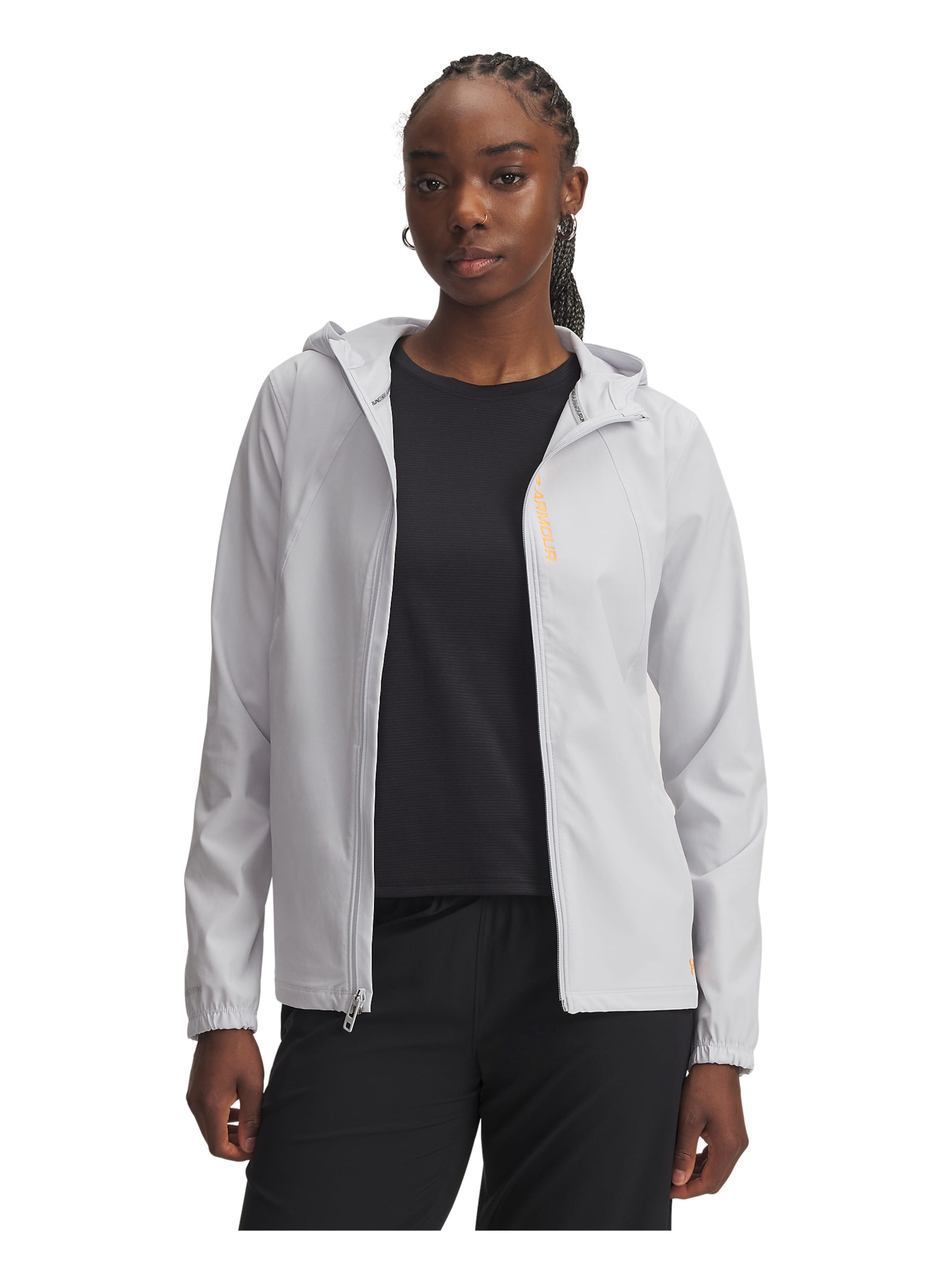 UNDER ARMOUR Athletic Jacket 'OutRun the STORM' in Grey: front