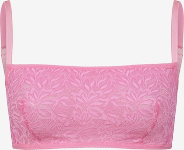 Erlich Textil Bandeau BH 'Iconic Lace' in Roze: voorkant