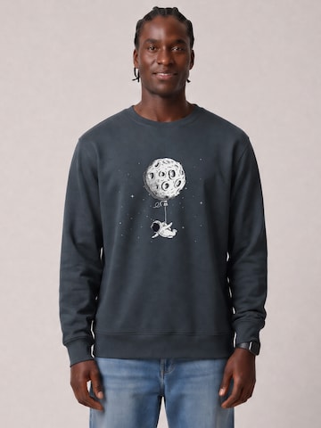Watapparel Sweatshirt 'Funny Spaceman' in Grijs: voorkant