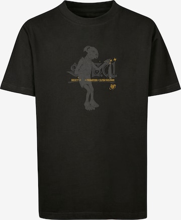 F4NT4STIC Shirt 'Harry Potter Dobby Spew' in Zwart: voorkant