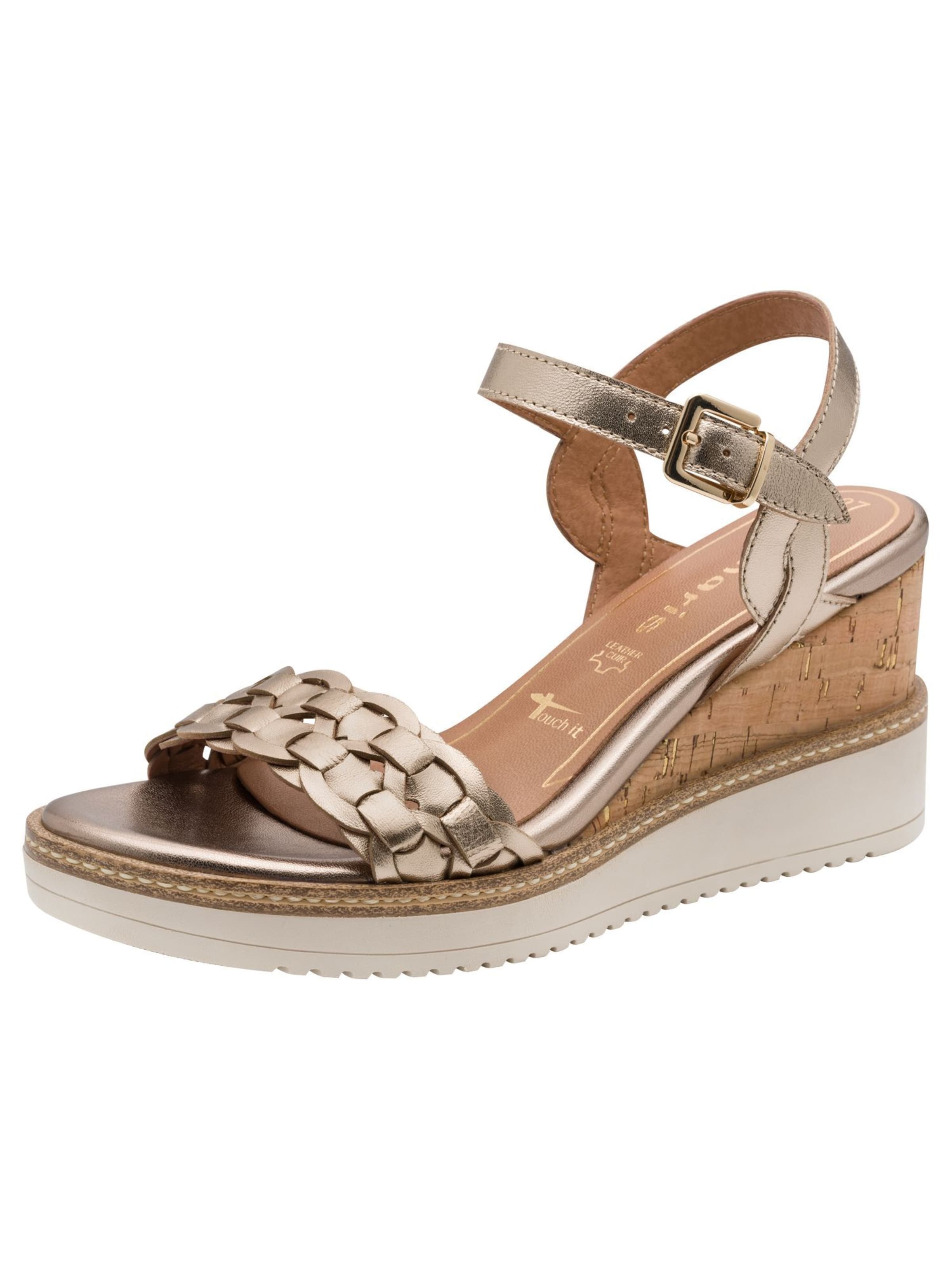 Tamaris Sandaal in Goud: voorkant