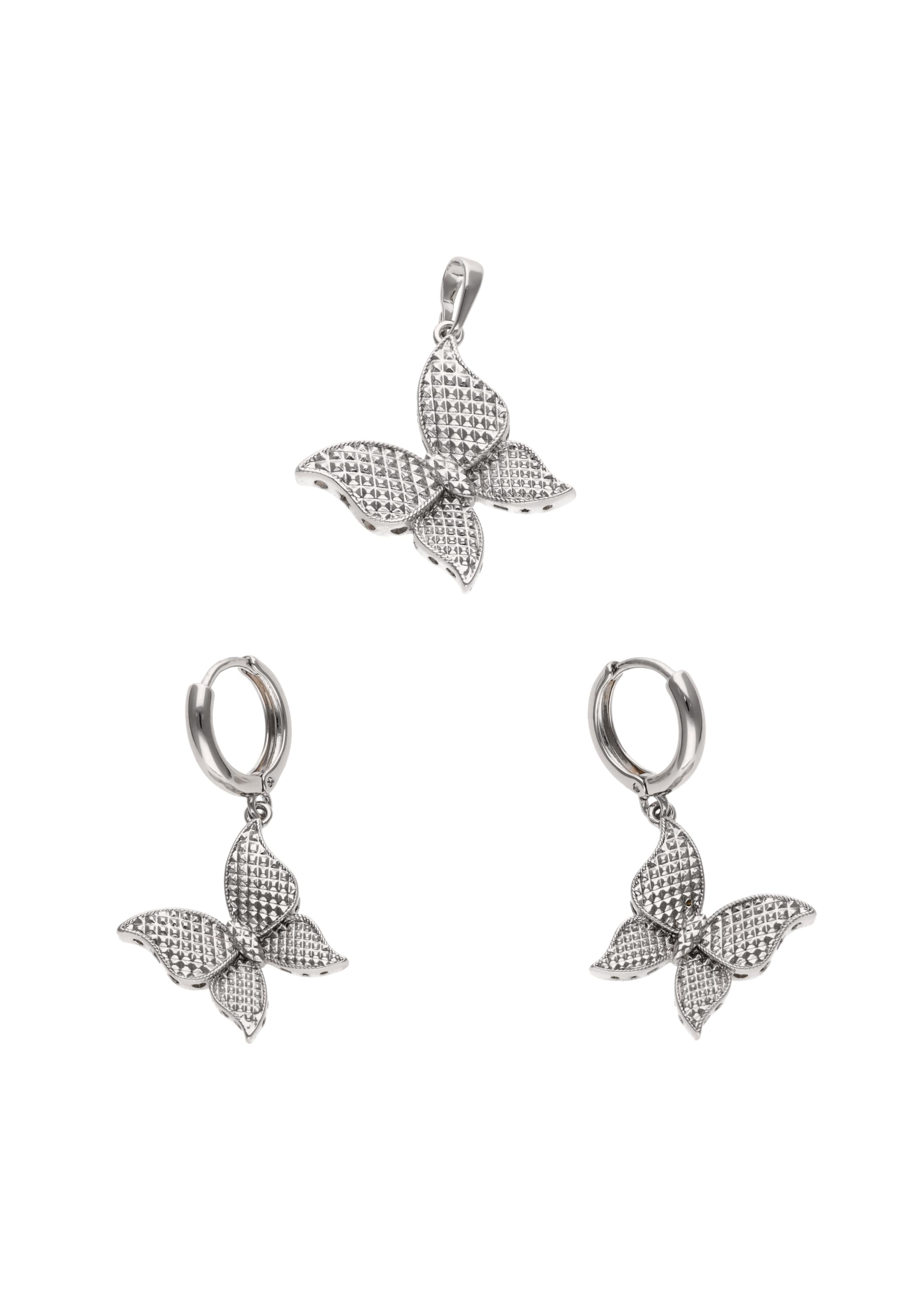 MYMO - Conjunto de joyería en plata: frente