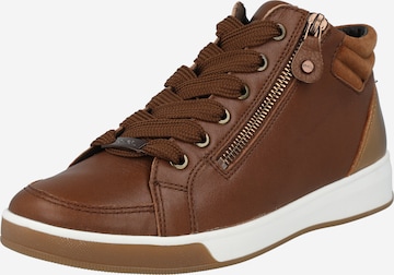 ARA Sneakers hoog 'Rom' in Bruin: voorkant