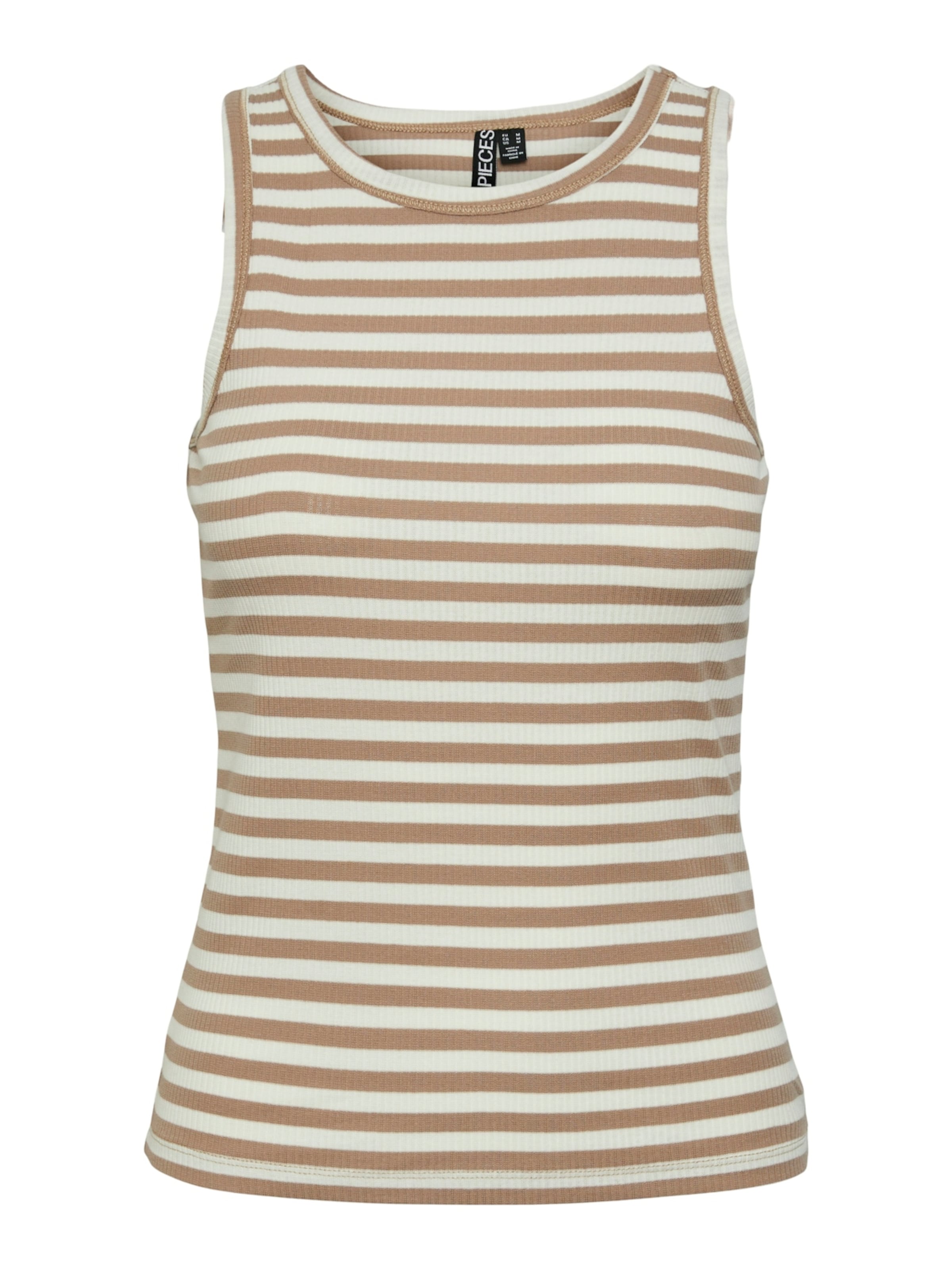 PIECES Top &#x27;PCRUKA&#x27; in Braun: Vorderseite