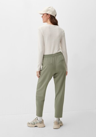 QS Slim fit Pleat-Front Pants in Green