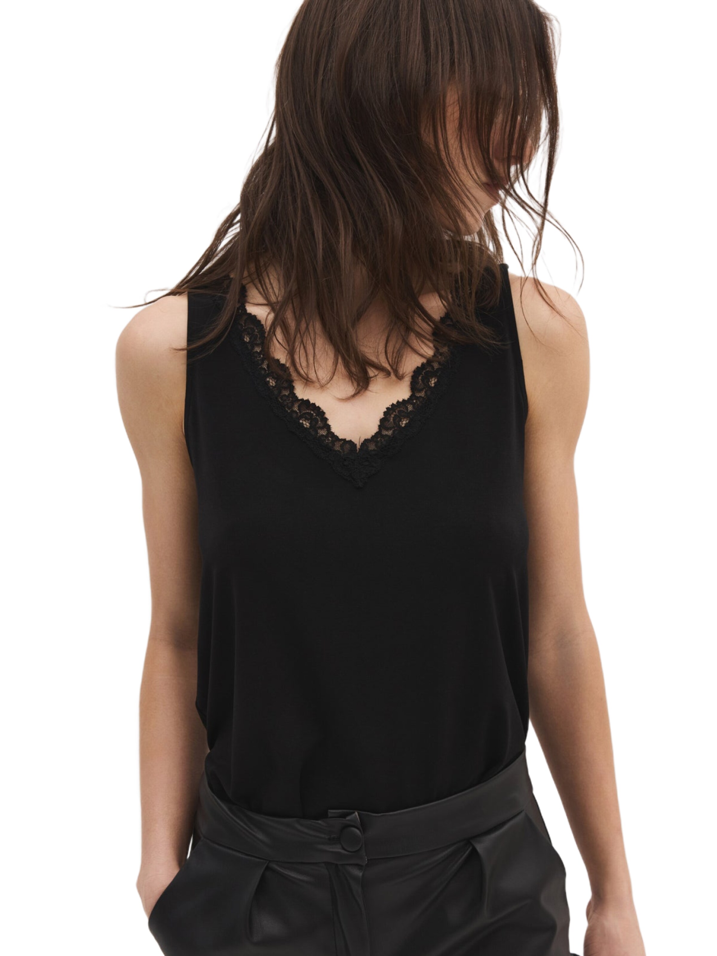 No Matter What Blusentop in Schwarz: Vorderseite