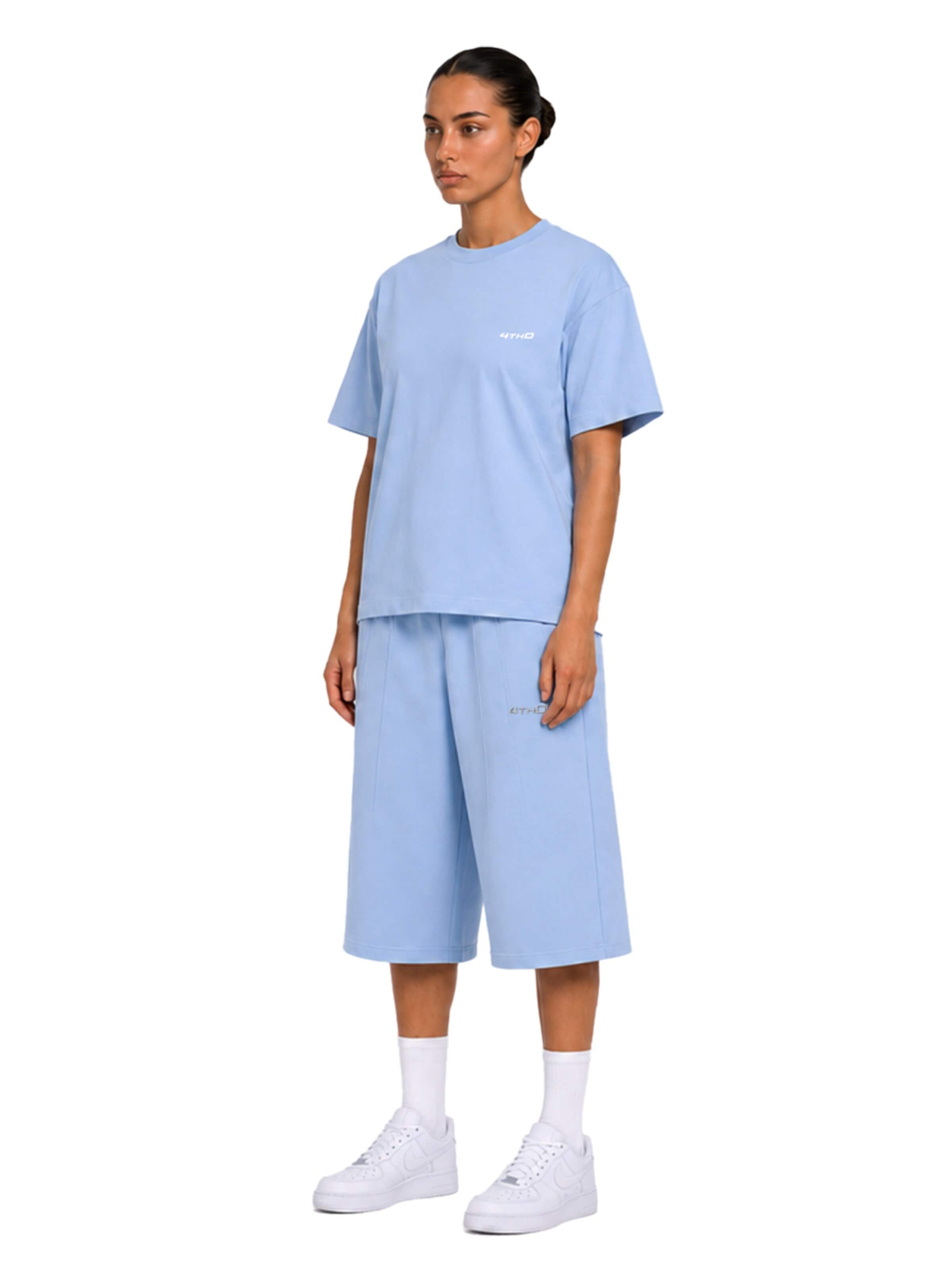 4thD - Camiseta 'Slim Fit Tee - Sky Blue' en azul